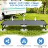 Veldbed campingbed tot 150 kg belastbaar klapbed ligbed campingbed eenpersoonsbed 191 x 56 x 31 cm grijs 4