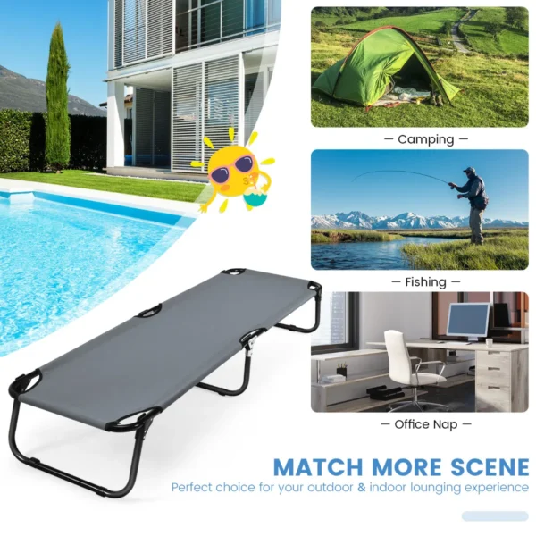 Veldbed campingbed tot 150 kg belastbaar klapbed ligbed campingbed eenpersoonsbed 191 x 56 x 31 cm grijs 7