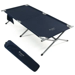 Veldbed inklapbaar xxl 214,5 x 106 cm campingbed met zijvak draagbaar campingbed tot 150 kg belastbaar incl. draagtas opklapbed 1