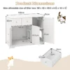 Verborgen kattenbakkast met opbergruimte houten kattenkast met 3 deuren en 2 lades anti kantelsets binnenmeubilair voor katten 3