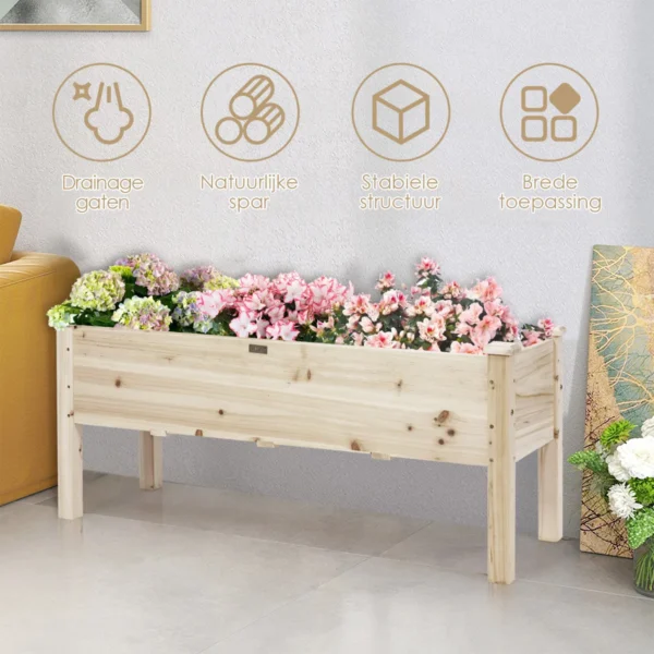Verhoogd bed planter trog verhoogd fir bed verhoogd planter tuinset 120 x 43,5 x 51 cm 6