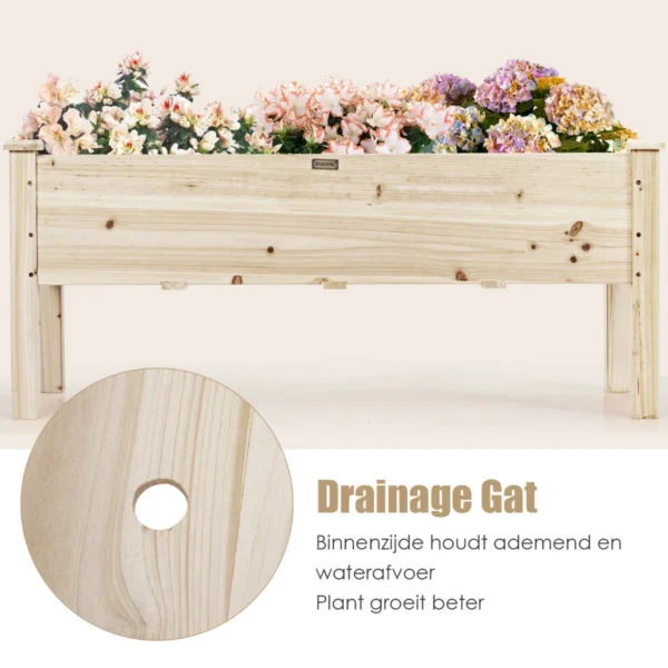 Verhoogd bed planter trog verhoogd fir bed verhoogd planter tuinset 120 x 43,5 x 51 cm 7