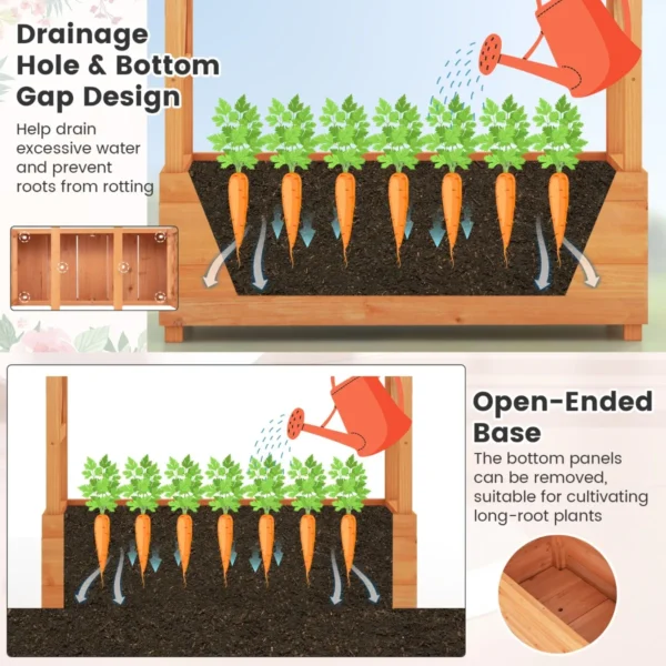 Verhoogd bloembed met rankrooster en hangend dak plantenbak bloembak voor klimplanten en hangende manden voor balkon tuin 6
