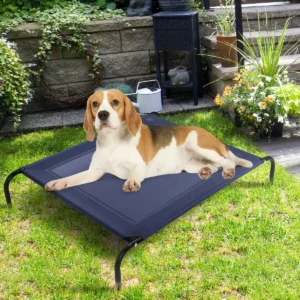 Verhoogd hondenbed voor groot hondenbed zowel binnen als buiten camping stalen kader mat 1