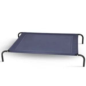 Verhoogd hondenbed voor groot hondenbed zowel binnen als buiten camping stalen kader mat 130 x 90 x 20 cm grijs 1