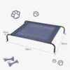 Verhoogd hondenbed voor groot hondenbed zowel binnen als buiten camping stalen kader mat 130 x 90 x 20 cm grijs 2
