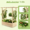 Verhoogd tuinbed met gebogen traliewerk hangend dak plantenbak afvoergaten houten plantenbak voor binnen en buiten naturel 3