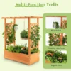 Verhoogd tuinbed met gebogen traliewerk hangend dak plantenbak afvoergaten houten plantenbak voor binnen en buiten oranje 5