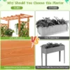 Verhoogd tuinbed met gebogen traliewerk hangend dak plantenbak afvoergaten houten plantenbak voor binnen en buiten oranje 7