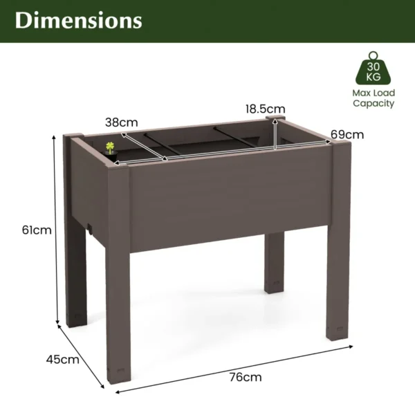 Verhoogd tuinbed zelfwatergevende plantenbak met waterniveau indicator plastic bloemencontainer voor groenten koffie 2