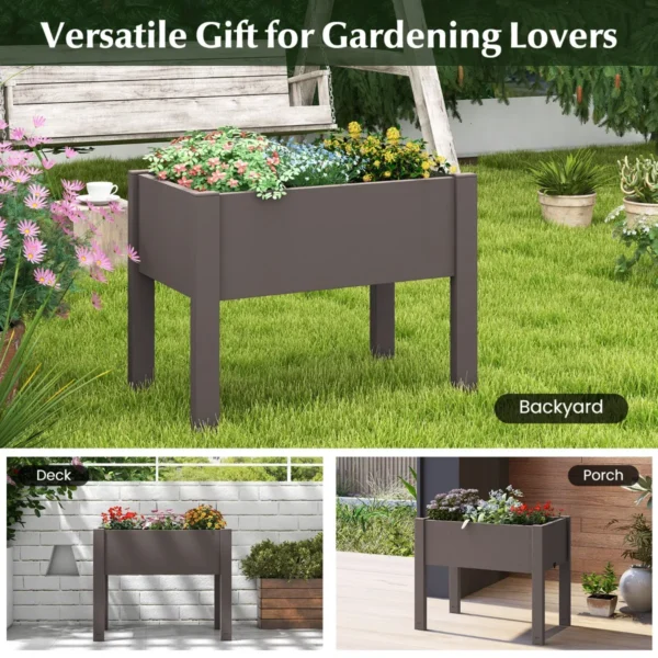 Verhoogd tuinbed zelfwatergevende plantenbak met waterniveau indicator plastic bloemencontainer voor groenten koffie 3