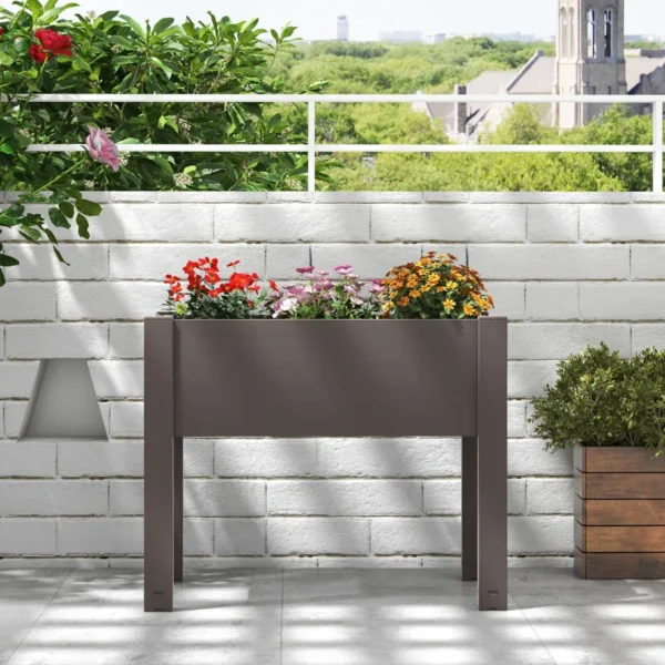 Verhoogd tuinbed zelfwatergevende plantenbak met waterniveau indicator plastic bloemencontainer voor groenten koffie 5