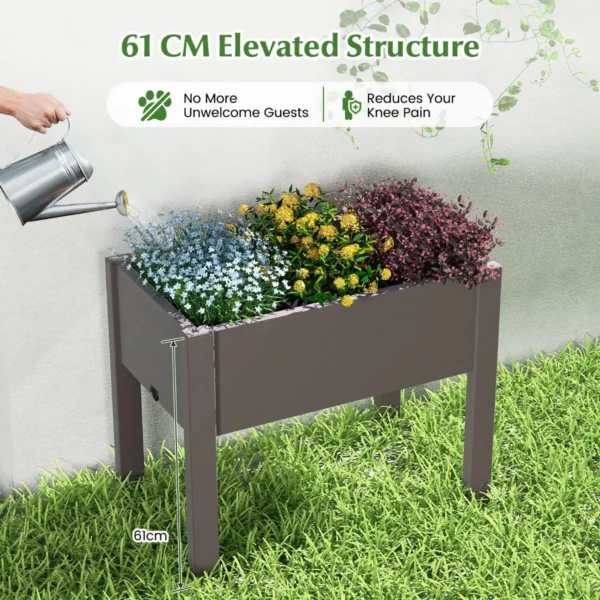 Verhoogd tuinbed zelfwatergevende plantenbak met waterniveau indicator plastic bloemencontainer voor groenten koffie 7