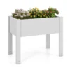 Verhoogd tuinbed zelfwatergevende plantenbak met waterniveau indicator plastic bloemencontainer voor groenten wit 1