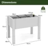 Verhoogd tuinbed zelfwatergevende plantenbak met waterniveau indicator plastic bloemencontainer voor groenten wit 2