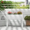 Verhoogd tuinbed zelfwatergevende plantenbak met waterniveau indicator plastic bloemencontainer voor groenten wit 4