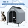 Verhoogde hondenkennel van 110 cm voor middelgrote rassen groot huisdierhuis met geventileerde ramen en afneembare hoes 2
