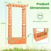 Verhoogde tuin met hekwerk houten plantvak met hangend dak drainagegaten voor klimplanten bloemen groenten plantbed 2