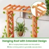 Verhoogde tuin met hekwerk houten plantvak met hangend dak drainagegaten voor klimplanten bloemen groenten plantbed 5