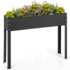 Verhoogde tuinbed verhoogde metalen plantenbak met poten afwateringsgat plantenbak grote metalen plantenbak zwart 1