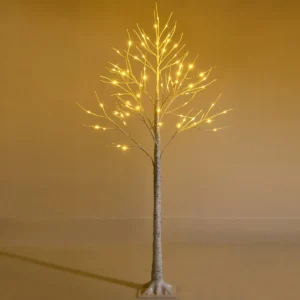 Verlichte kunstmatige berkenboom 150 cm witte berkenboom met 72 warm witte led lampjes decoratie voor binnen kerstmis pasen 1