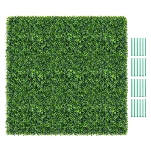 Verpakking van 12 kunstmatige buxuspanelen muurhaagpanelen 50 x 50 cm kunstmatige polyethyleen haag voor binnen buiten 1
