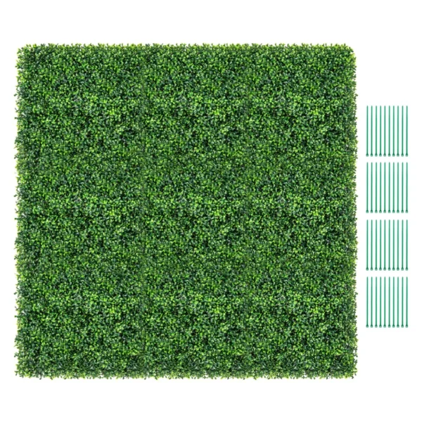 Verpakking van 12 kunstmatige buxuspanelen muurhaagpanelen 50 x 50 cm kunstmatige polyethyleen haag voor binnen buiten 1