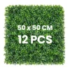 Verpakking van 12 kunstmatige buxuspanelen muurhaagpanelen 50 x 50 cm kunstmatige polyethyleen haag voor binnen buiten 2
