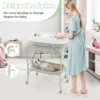Verschoontafel met bad draagbare babyverschoontafel met pvc kussen badje opberglade opvouwbare verschoontafel grijs 4