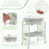 Verschoontafel met bad draagbare babyverschoontafel met pvc kussen badje opberglade opvouwbare verschoontafel grijs 6
