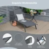 Verstelbare ligstoel patio ligstoel met soepele wielen en sneldrogende stof buiten 6 standen relaxfauteuil voor achtertuin tuin grijs 4