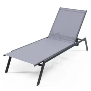 Verstelbare ligstoel voor buiten 6 posities ligstoel met snel drogende stof ligstoel voor terras zwembad tuin 1