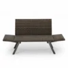 Verstelbare terras loveseat voor 2 personen bekleed met sneldrogend schuim verstelbare armleuningen rieten bank 300 kg draagvermogen 2