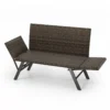 Verstelbare terras loveseat voor 2 personen bekleed met sneldrogend schuim verstelbare armleuningen rieten bank 300 kg draagvermogen 3