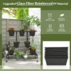 Verticaal verhoogd tuinbed met 7 plantenbakken opbergmanden drainagegaten 4 vergrendelbare wielen 3 laags verhoogd bed 5