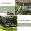 Verticaal verhoogd tuinbed met 7 plantenbakken opbergmanden drainagegaten 4 vergrendelbare wielen 3 laags verhoogd bed 6
