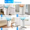 Verwarming/koeling airconditioner draagbare 5 in 1 airconditioner met afstandsbediening 14000 btu voor 40 ㎡ 44,5 x 39 x 77 cm wit 3
