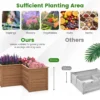 Vierkante moestuinbak van dennenhout met open l vormige basis verhoogde plantenbak voor groenten en fruit voor tuin bruin 5