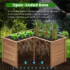 Vierkante moestuinbak van dennenhout met open l vormige basis verhoogde plantenbak voor groenten en fruit voor tuin bruin 6