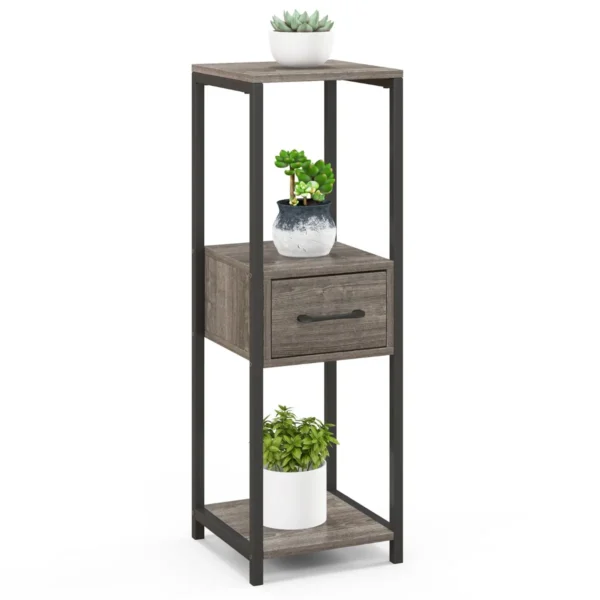 Vierkante plantenstandaard met 3 niveaus metalen plantenstandaard voor binnen 1 lade anti kantelsets zelfdragende hoekstandaard 1