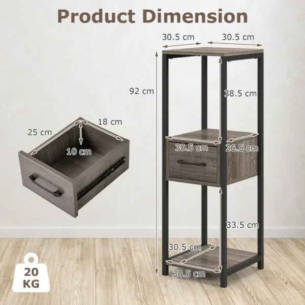 Vierkante plantenstandaard met 3 niveaus metalen plantenstandaard voor binnen 1 lade anti kantelsets zelfdragende hoekstandaard 2