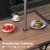 Vierkante terrastafel voor 4 personen bistrotafel met houten blad en stevig metalen frame buitentafel met verstelbaar parasolgat 4