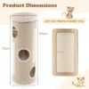 Vierlaags kattenhuis voor meerdere katten tonvormig kattenmeubel met afneembaar pluchen bed sisal krabplank & bamboemat 3