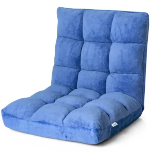 Vloer stoel verstelbare vloerstoel met rugleuning vloerkussen blauw 1