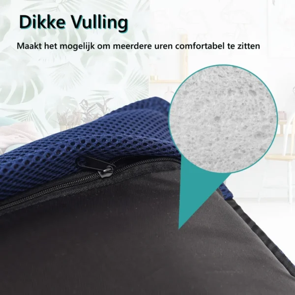 Vloer stoel vloer fauteuil vloer bank verstelbare gaming stoel comfortabele rugleuning marineblauw 4