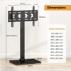 Vloer tv standaard voor 32 70" tv's tot 50 kg in hoogte verstelbare tv standaard met av plank max. vesa 600 x 400 mm zwart 2