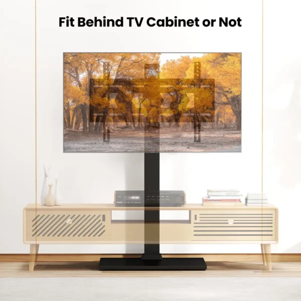 Vloer tv standaard voor 32 70" tv's tot 50 kg in hoogte verstelbare tv standaard met av plank max. vesa 600 x 400 mm zwart 3
