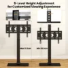 Vloer tv standaard voor 32 70" tv's tot 50 kg in hoogte verstelbare tv standaard met av plank max. vesa 600 x 400 mm zwart 7