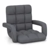 Vloerfauteuil met rugleuning in 6 standen verstelbare vloerfauteuil met armleuningen liggende positie luie stoel voor binnen 1