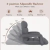 Vloerfauteuil met rugleuning in 6 standen verstelbare vloerfauteuil met armleuningen liggende positie luie stoel voor binnen 3